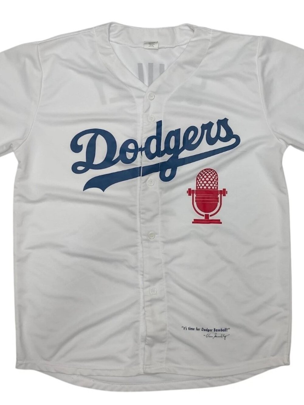 Los Angeles Dodgers Vin Scully Mens XL White Button Front Baseball Jersey